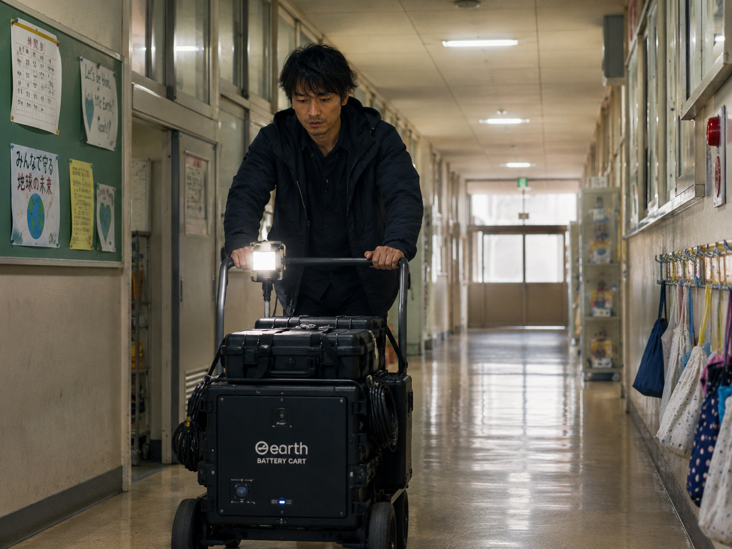 学校、診療所、港の優先負荷を示す町の地図