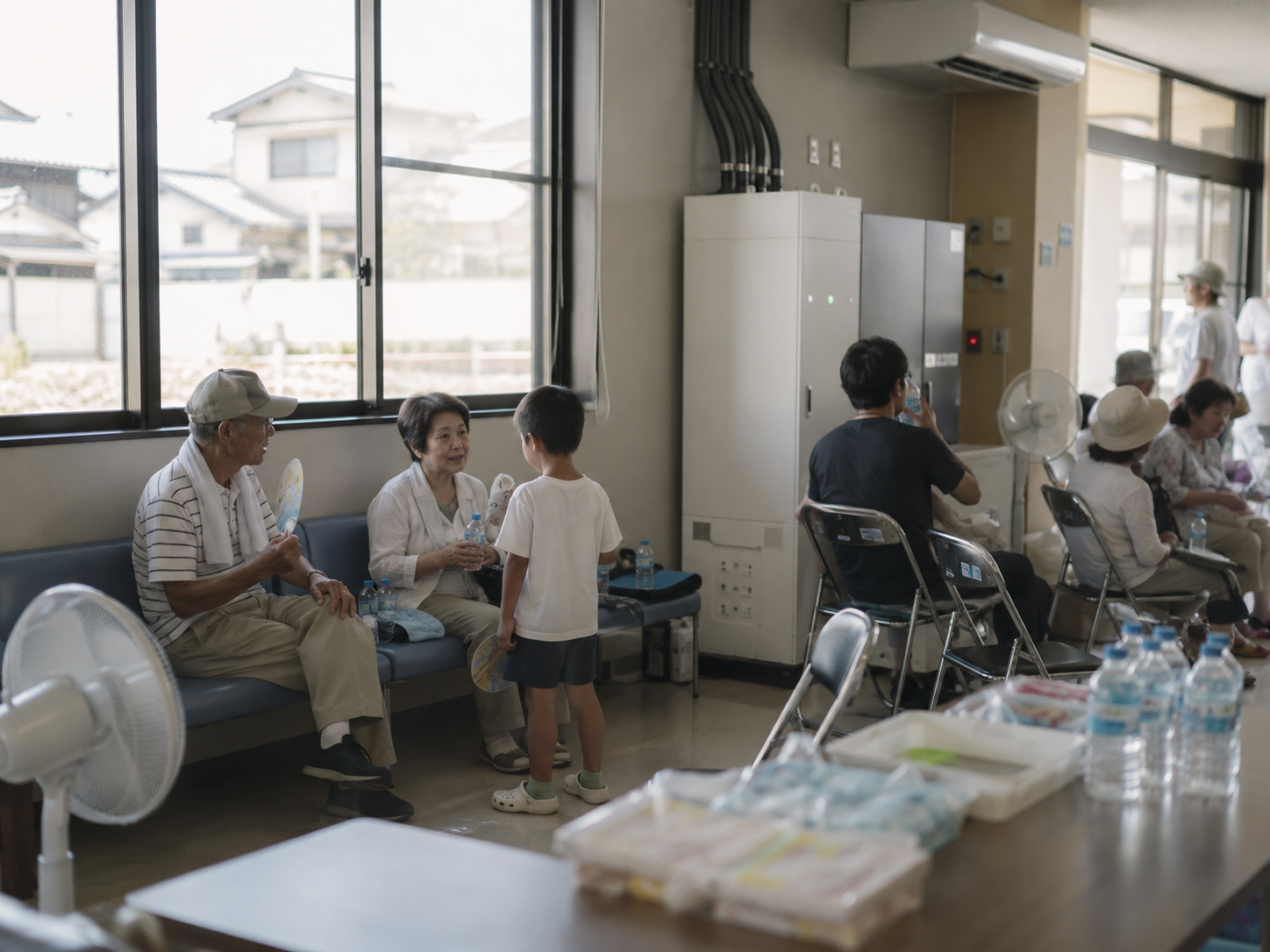 蓄電池バックアップのある冷房避難所