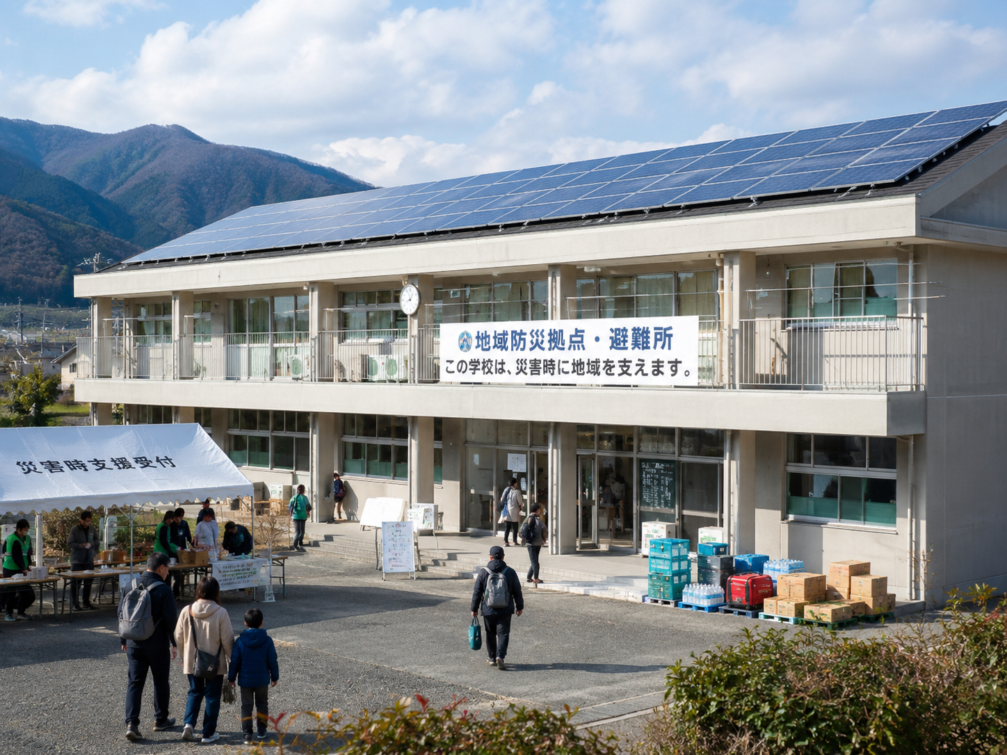 災害拠点となる学校の屋上太陽光